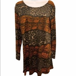 Isabel Animal Print Long Sleeve Top Size M